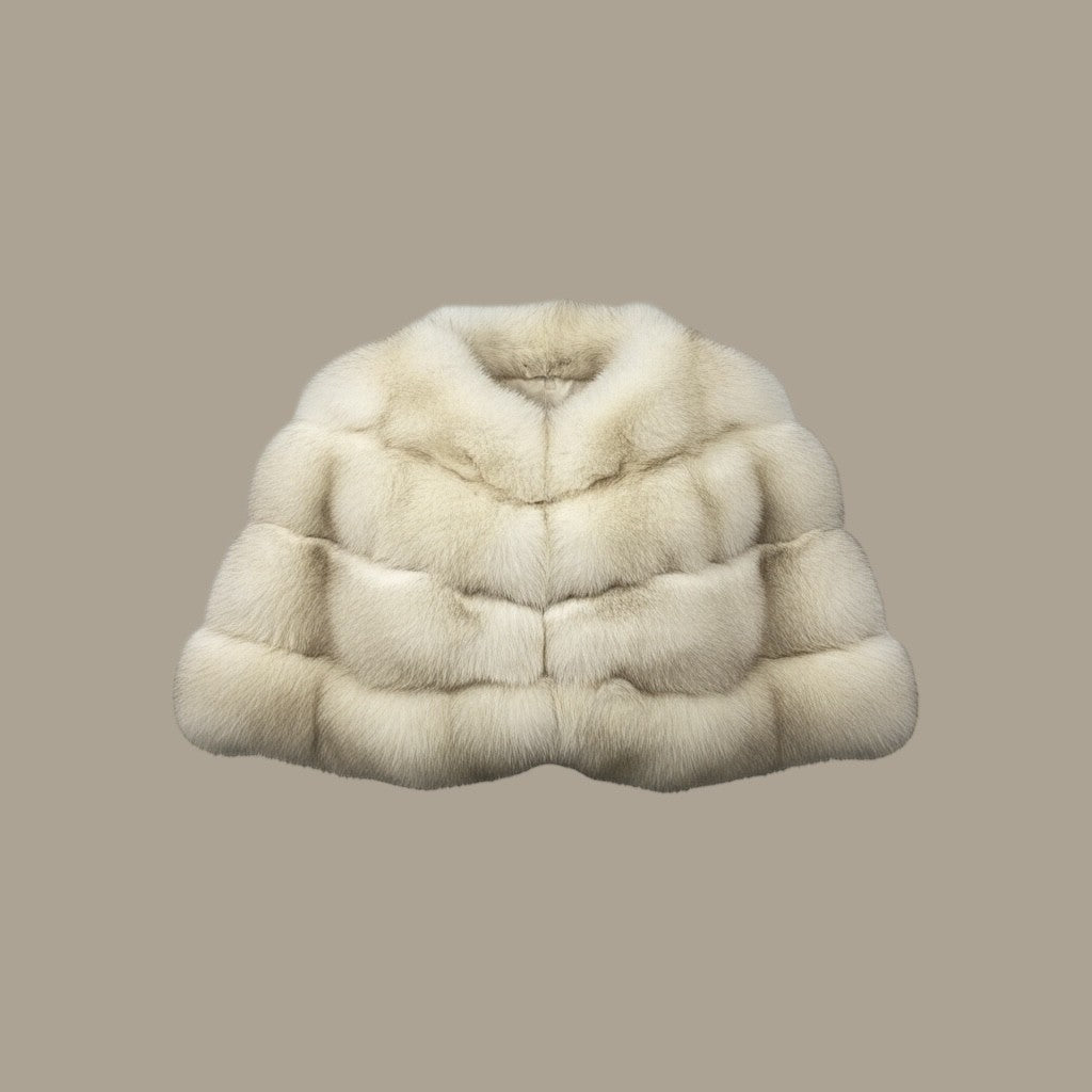 Blue Fox Stole -Upcycled Fur