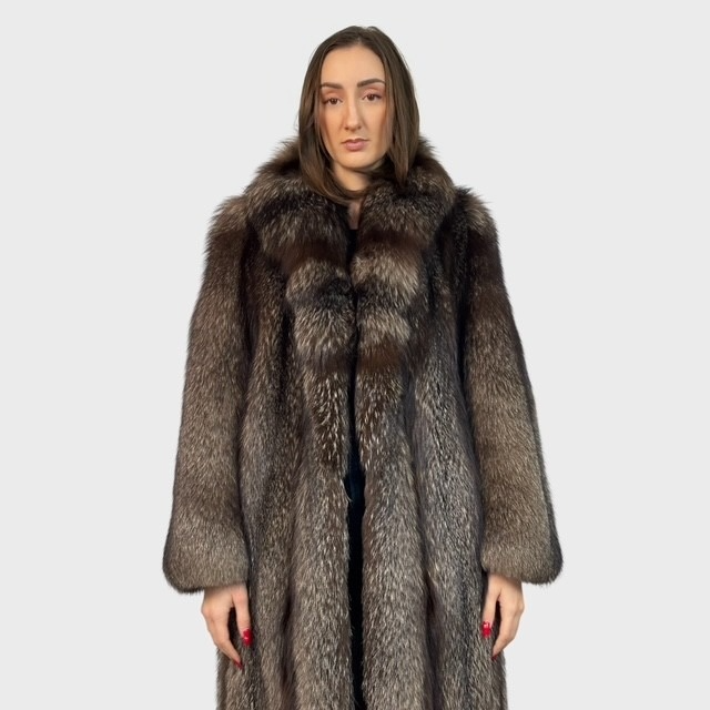 Vintage Blue Frost Fox Full-Length Coat