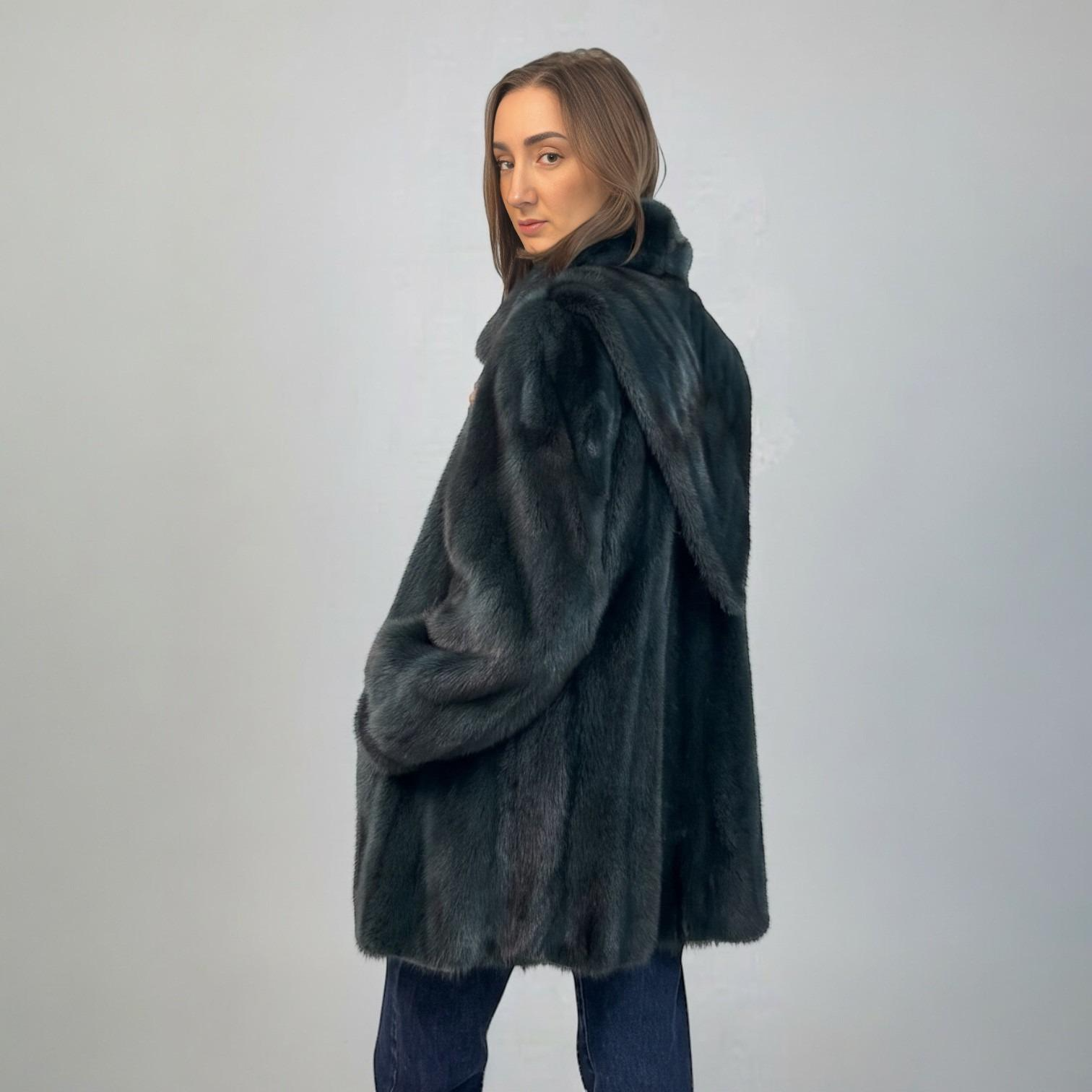 Blue Grey Female Mink Jacket