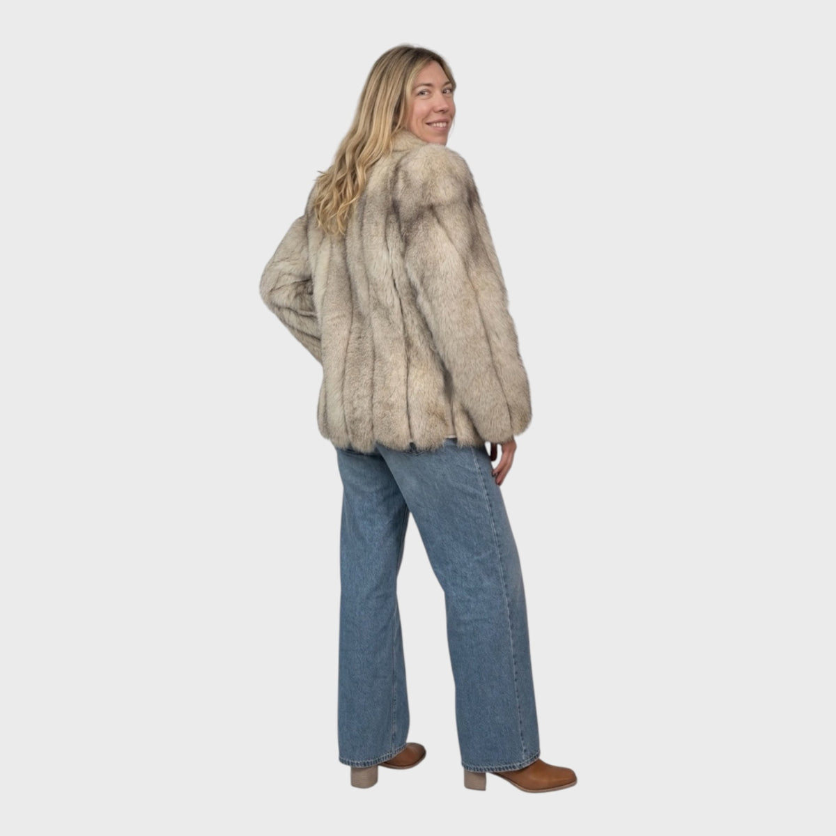Vintage Blue Fox Jacket