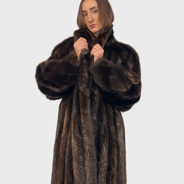 Vintage Long Beaver Fur Coat — Ebony