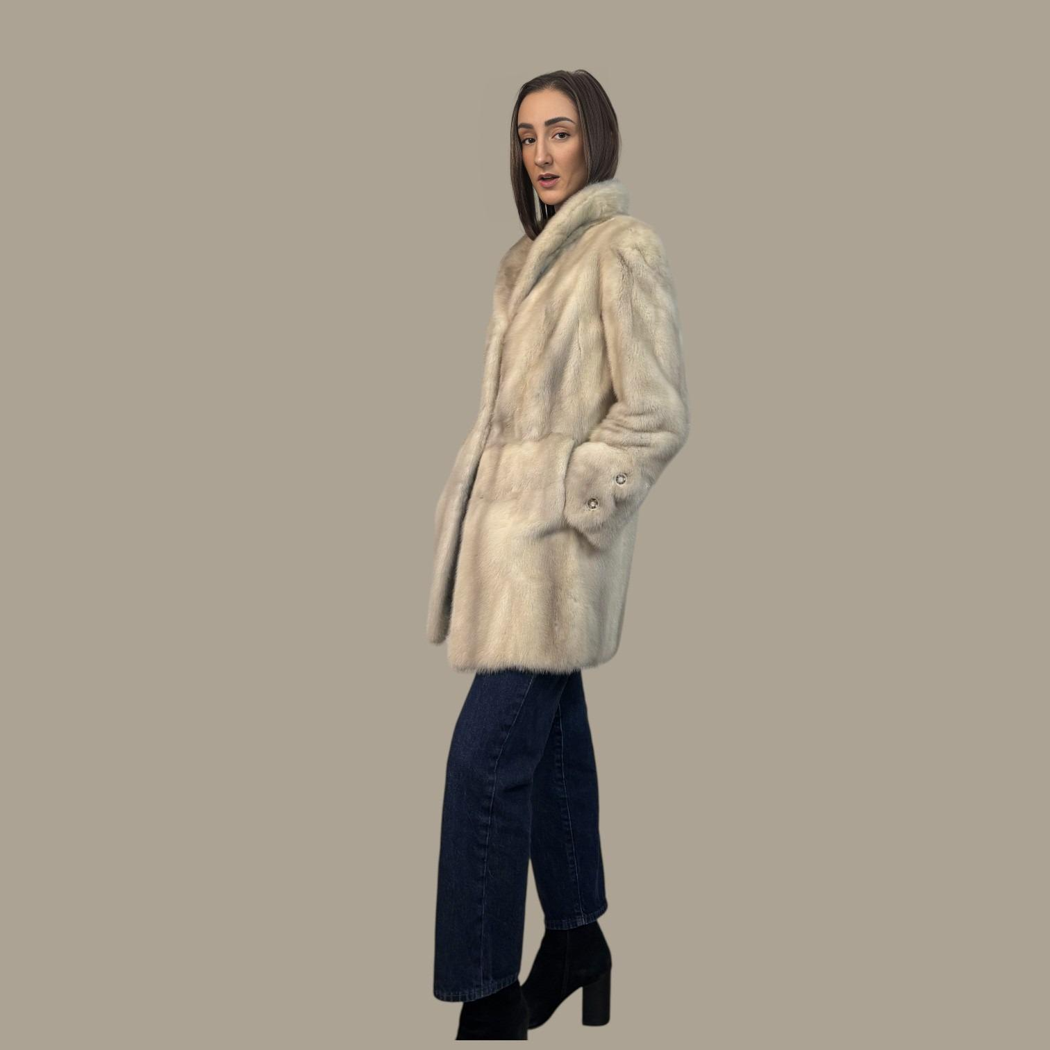 Light Sapphire Skin on Skin mink Jacket
