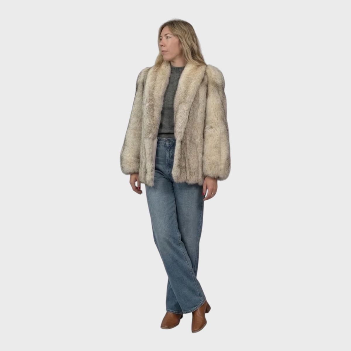 Vintage Blue Fox Jacket