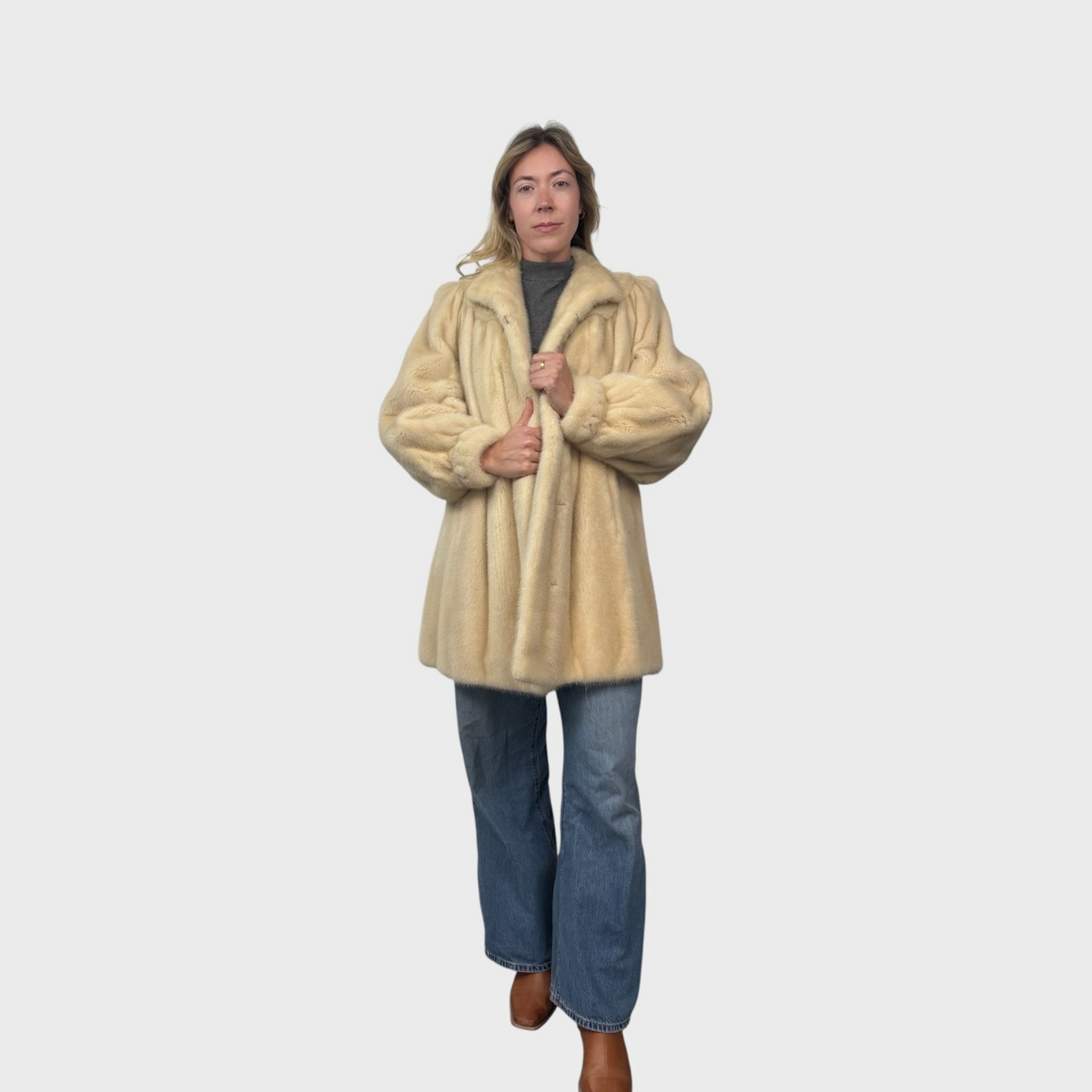 3/4-Length Pearl Mink Jacket