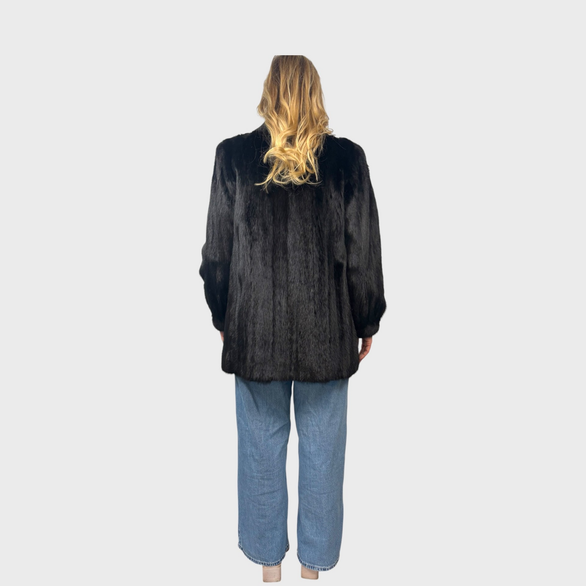 Black Dyed Vintage Mink Jacket