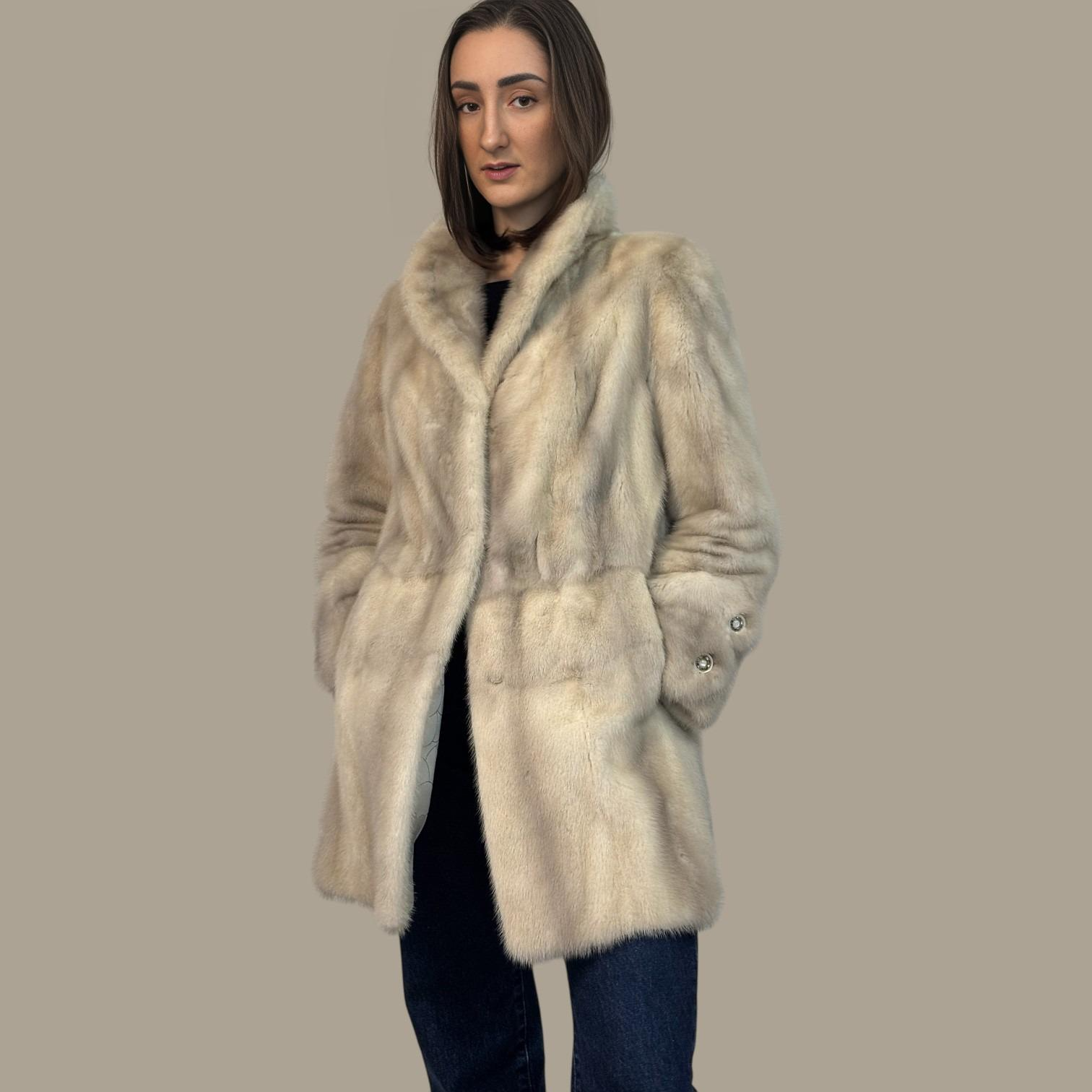Light Sapphire Skin on Skin mink Jacket