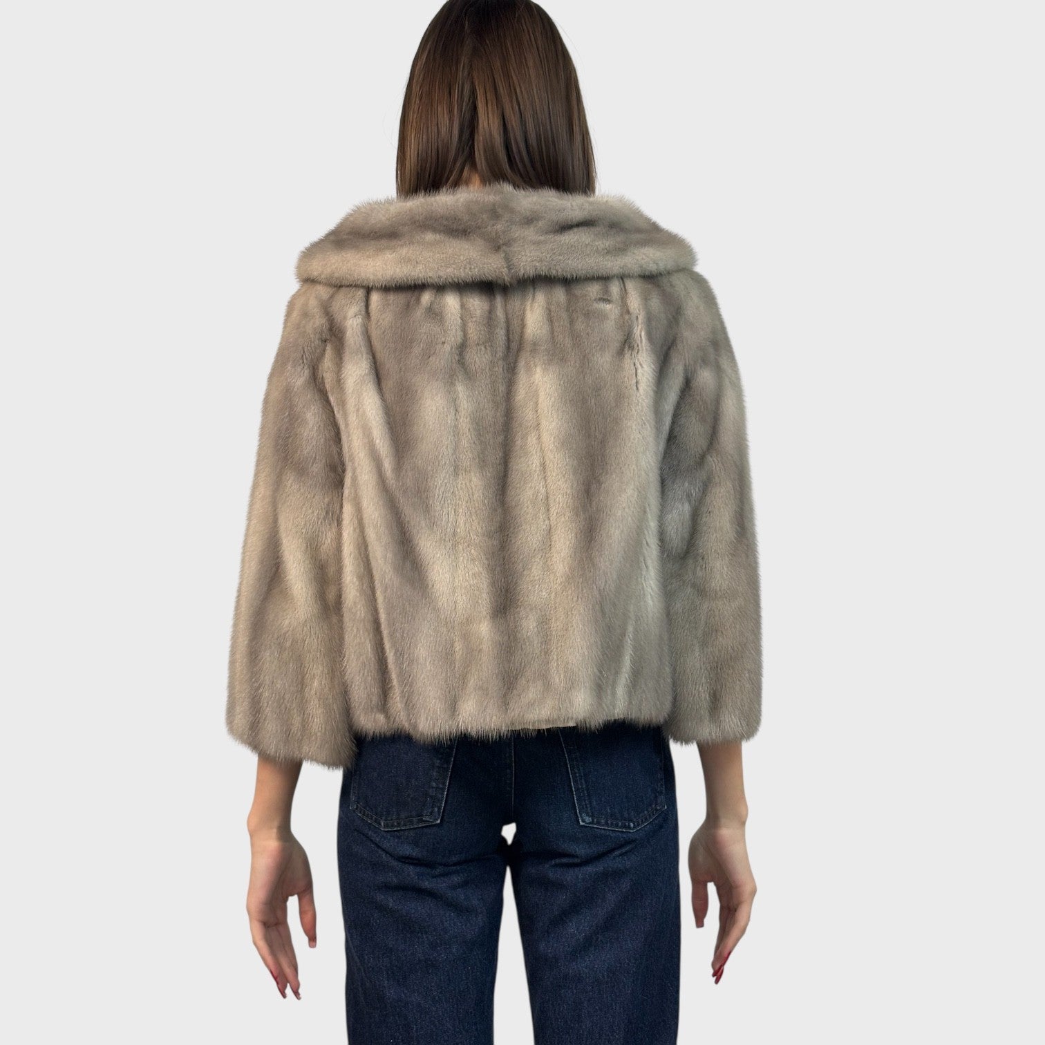 Sapphire Short Female Mink Jacket - 3/4 Length Sleeves