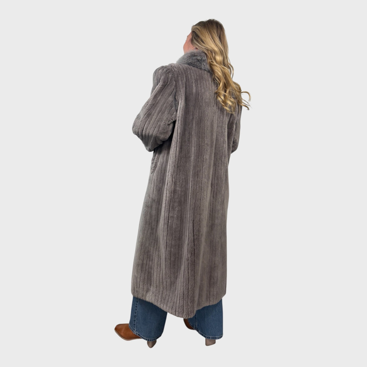 Grey Sheared Beaver Coat