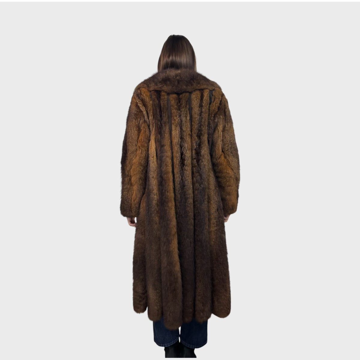 Vintage Opossum Coat with Suede Inserts