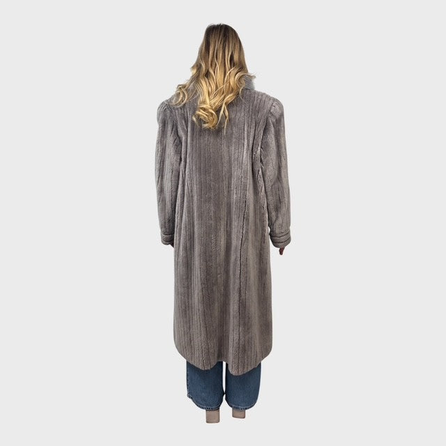 Grey Sheared Beaver Coat