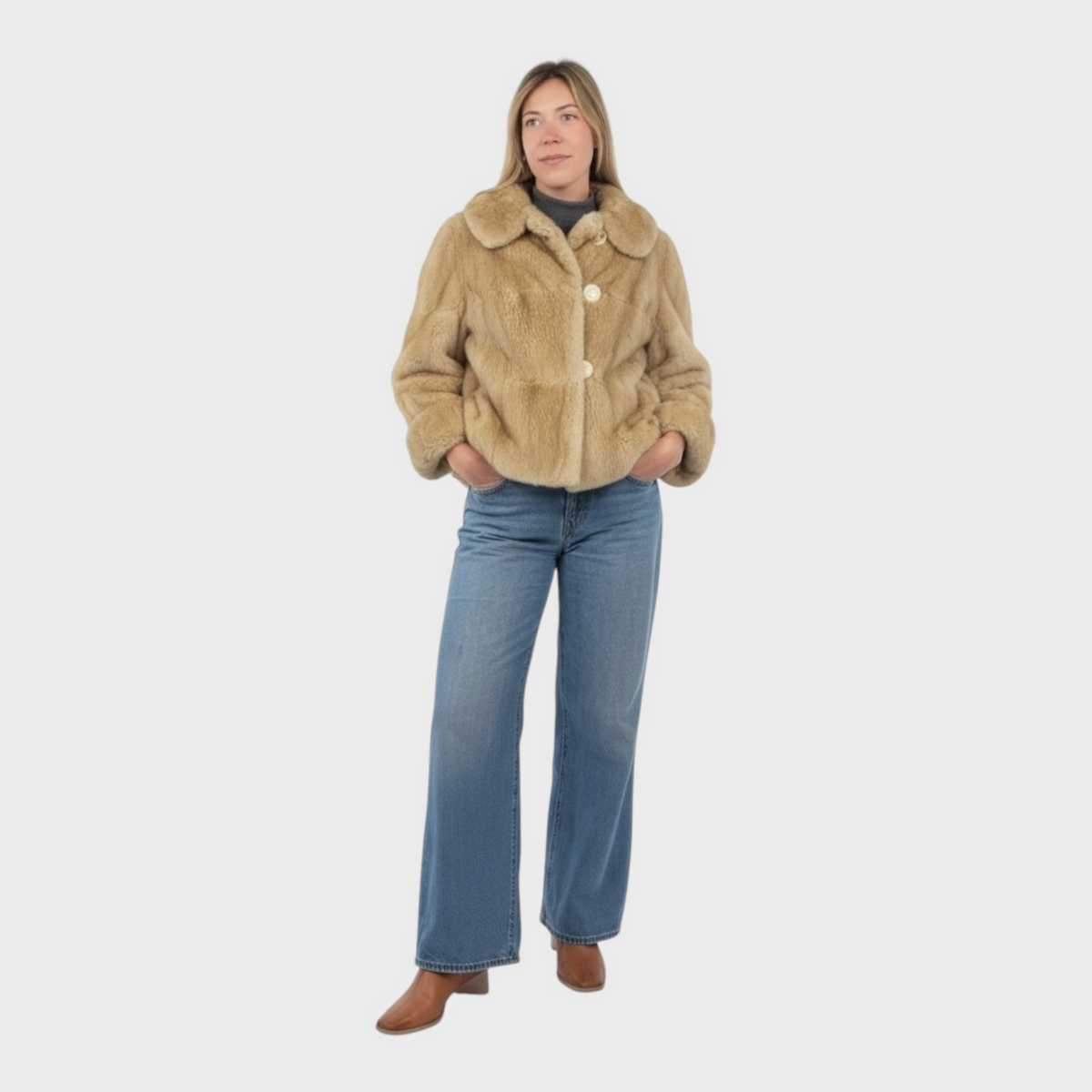 Cream Muskrat Jacket