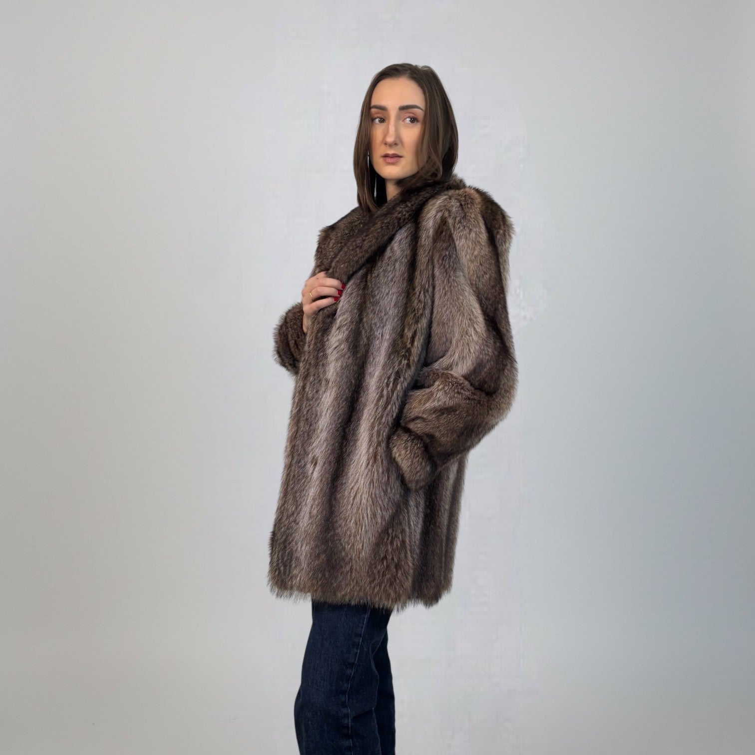 Natural Raccoon Jacket