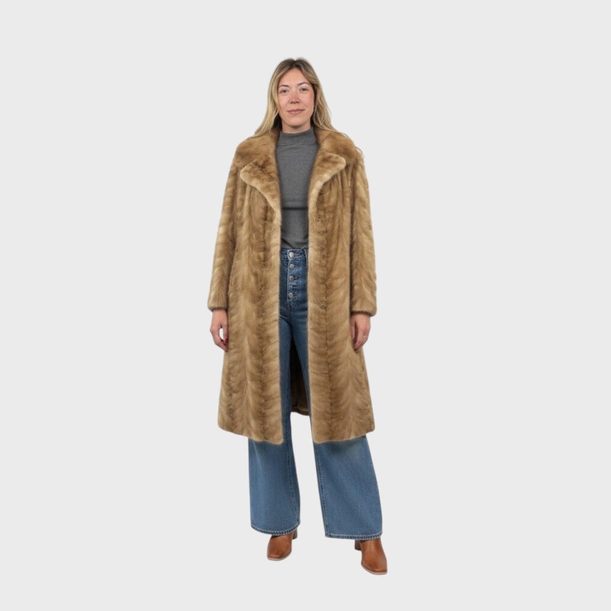 Light Pastel Vintage Mink Paw Coat