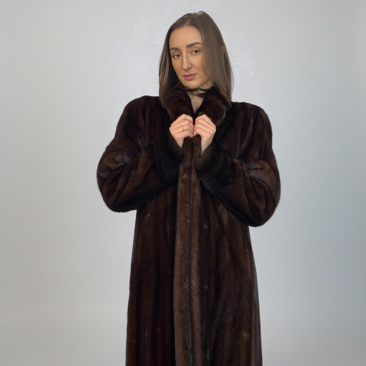 Dark Mahogany Female mink coat Mink Coat