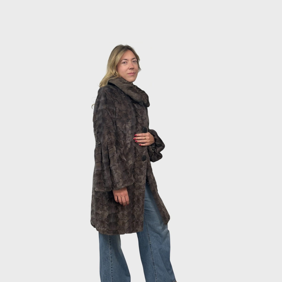 Sculptured Mink 7/8 Coat
