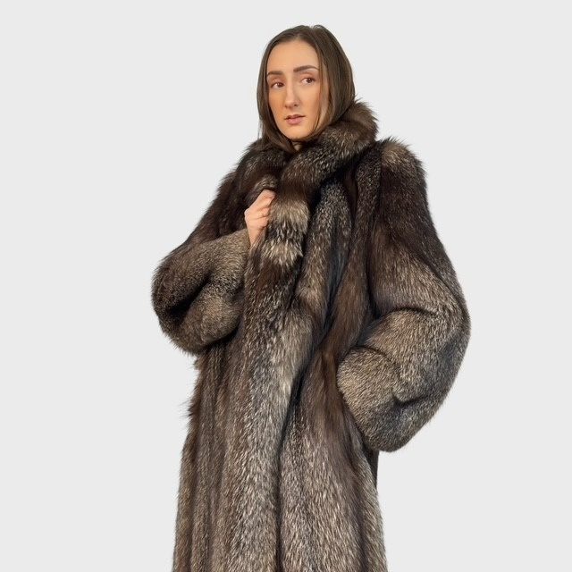 Vintage Blue Frost Fox Full-Length Coat