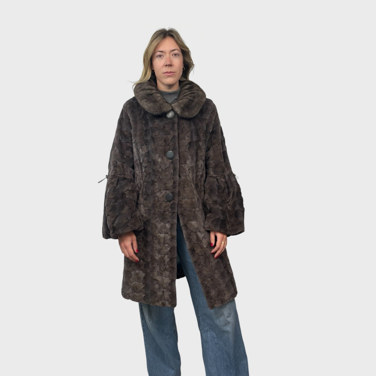 Sculptured Mink 7/8 Coat