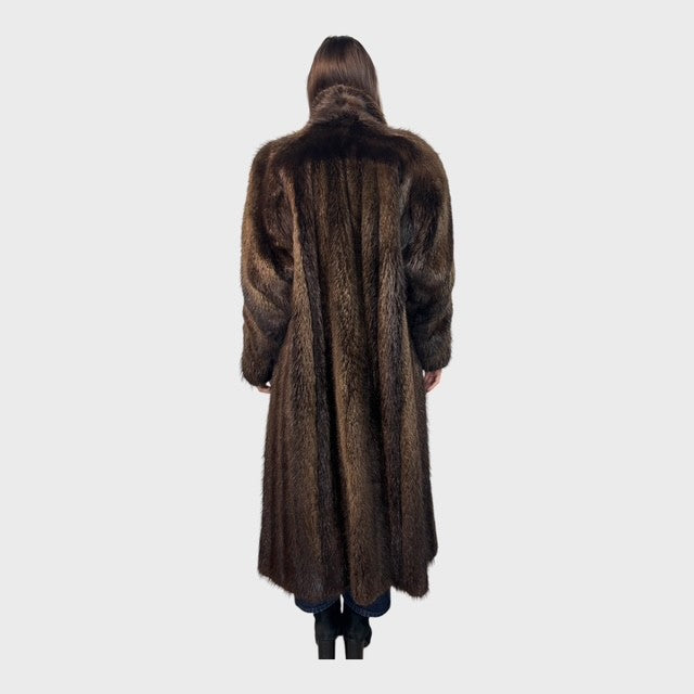 Vintage Long Beaver Fur Coat — Ebony