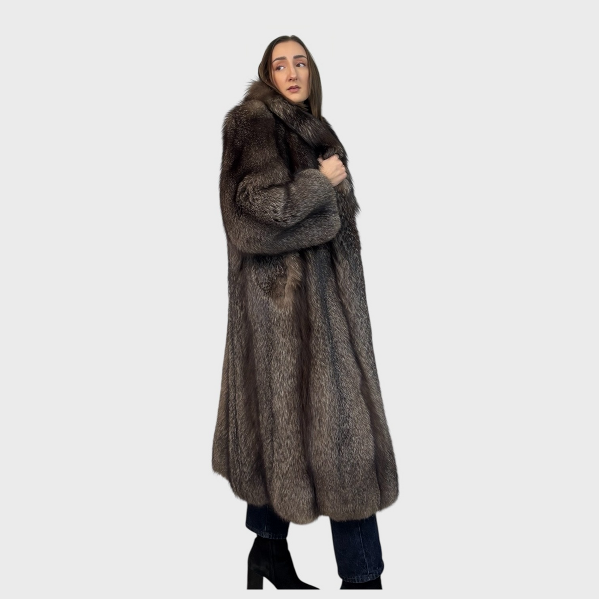 Vintage Blue Frost Fox Full-Length Coat