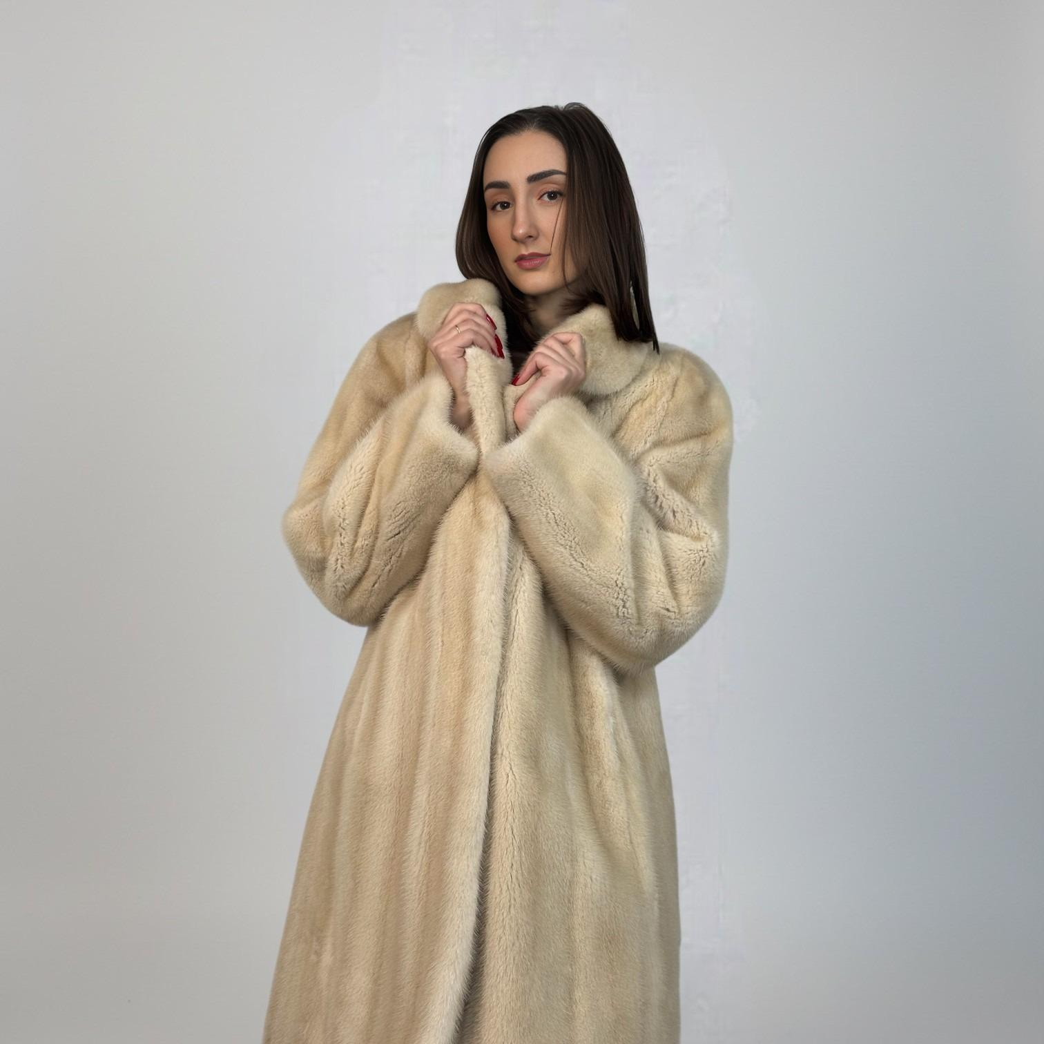 Upcycled Natural Blush Mink 7/8 Coat