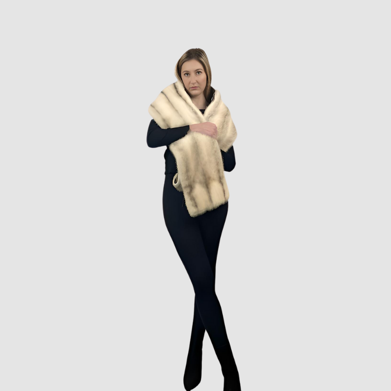 BROWN CROSS FEMALE MINK COAT-ZIP-OUT BOTTOM