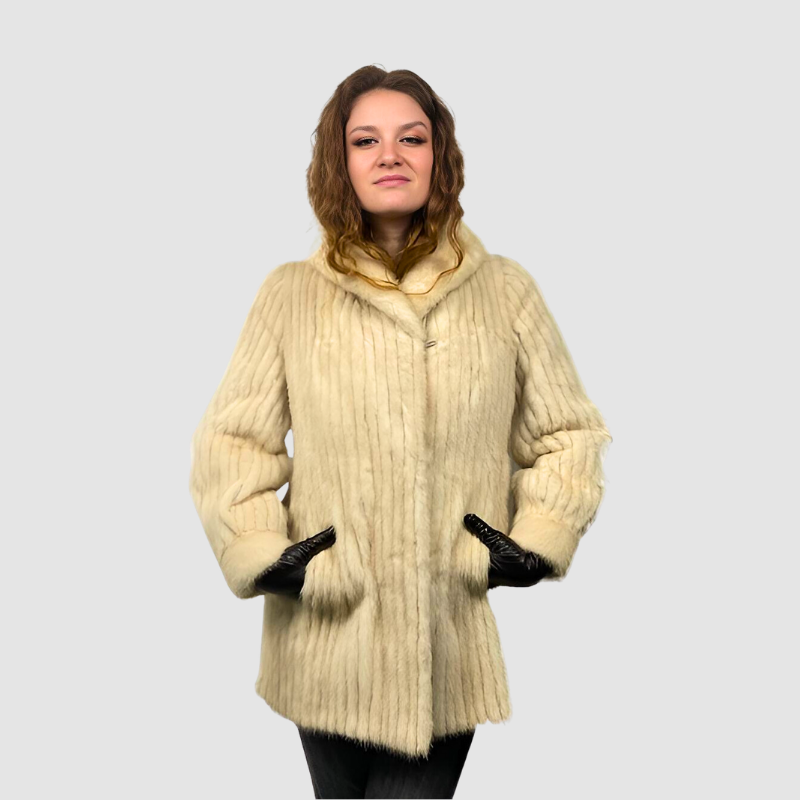 Corduroy Cut Pearl Mink Jacket