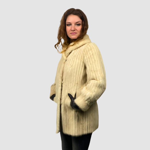 Corduroy Cut Pearl Mink Jacket