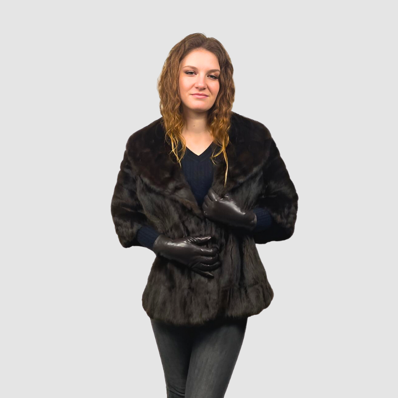 DARK BROWN DYED SQUIRREL STOLE