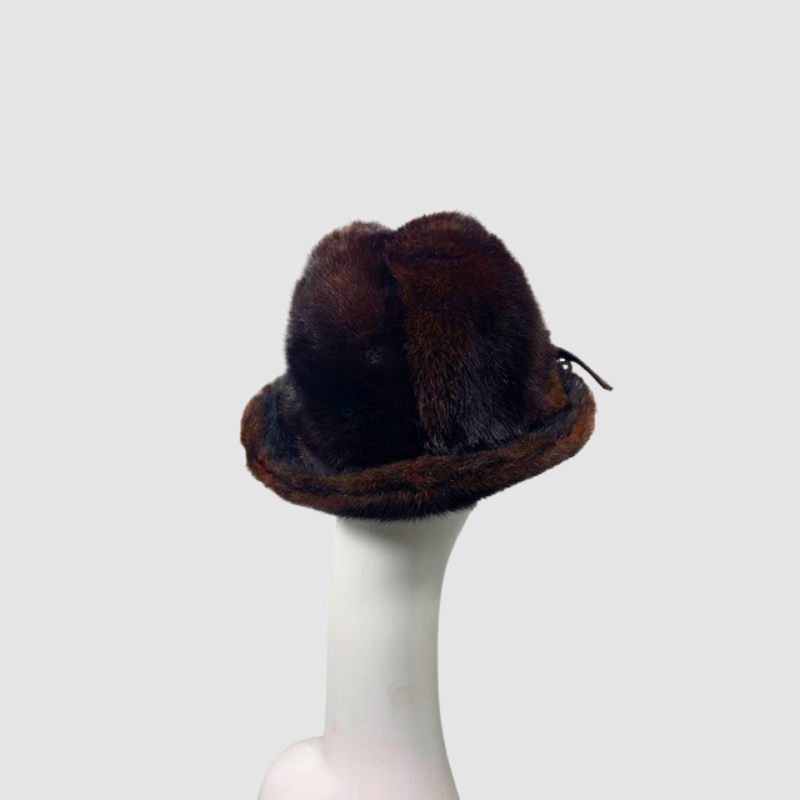 DARK BROWN MINK HAT