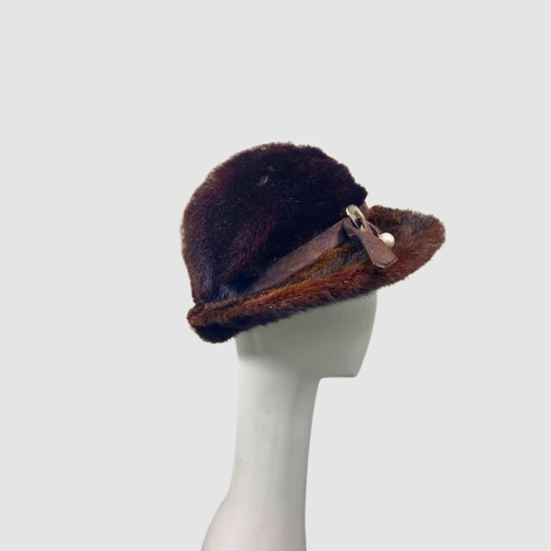 DARK BROWN MINK HAT