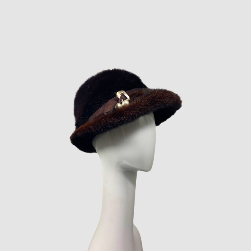 DARK BROWN MINK HAT