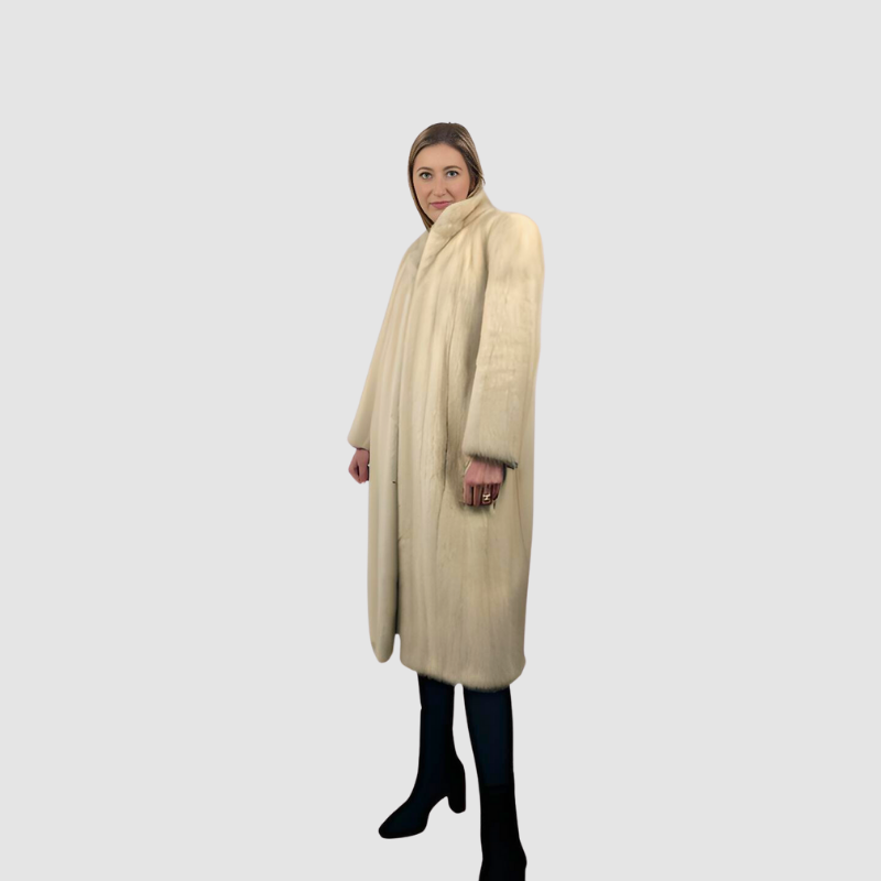 NATURAL BLUSH PETITE MINK COAT