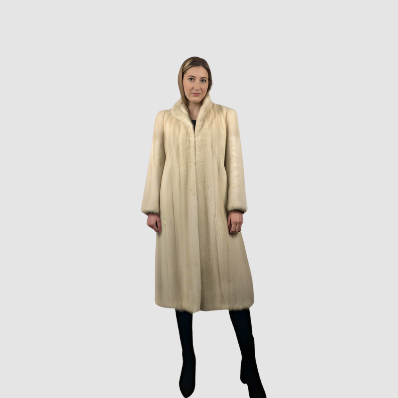 NATURAL BLUSH PETITE MINK COAT