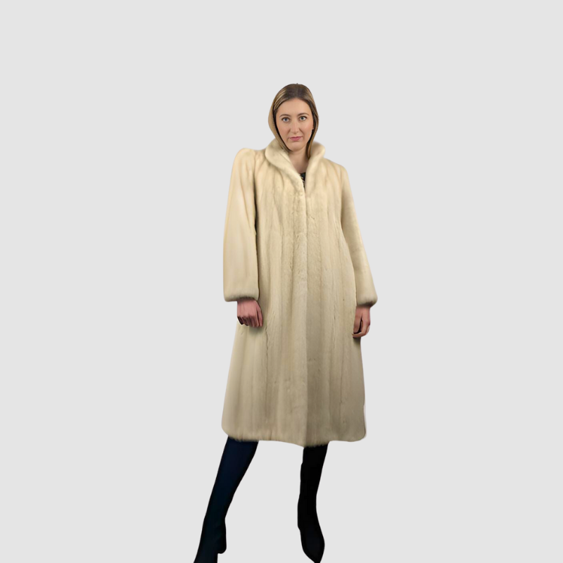 NATURAL BLUSH PETITE MINK COAT
