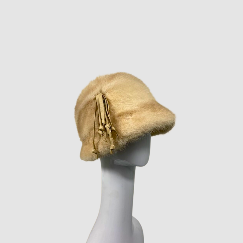 NATURAL PEARL MINK HAT BERGDORF GOODMAN