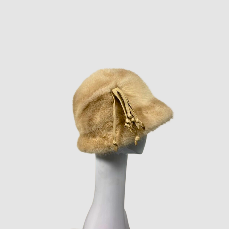 NATURAL PEARL MINK HAT BERGDORF GOODMAN