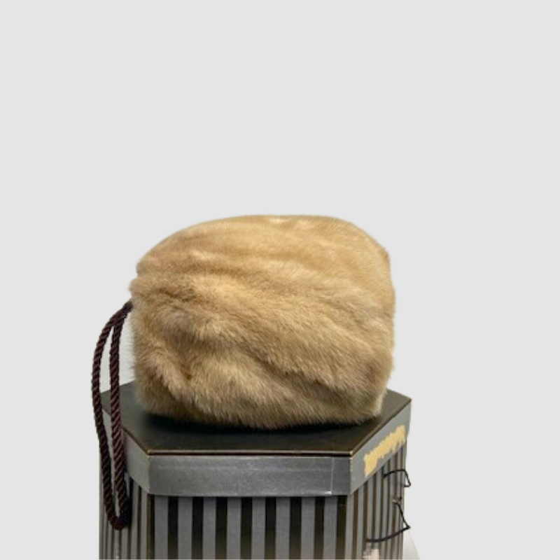 PEARL MINK MUFF WITH CORD