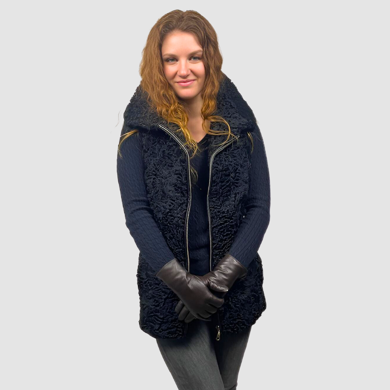 UPCYCLED BLACK PERSIAN LAMB VEST