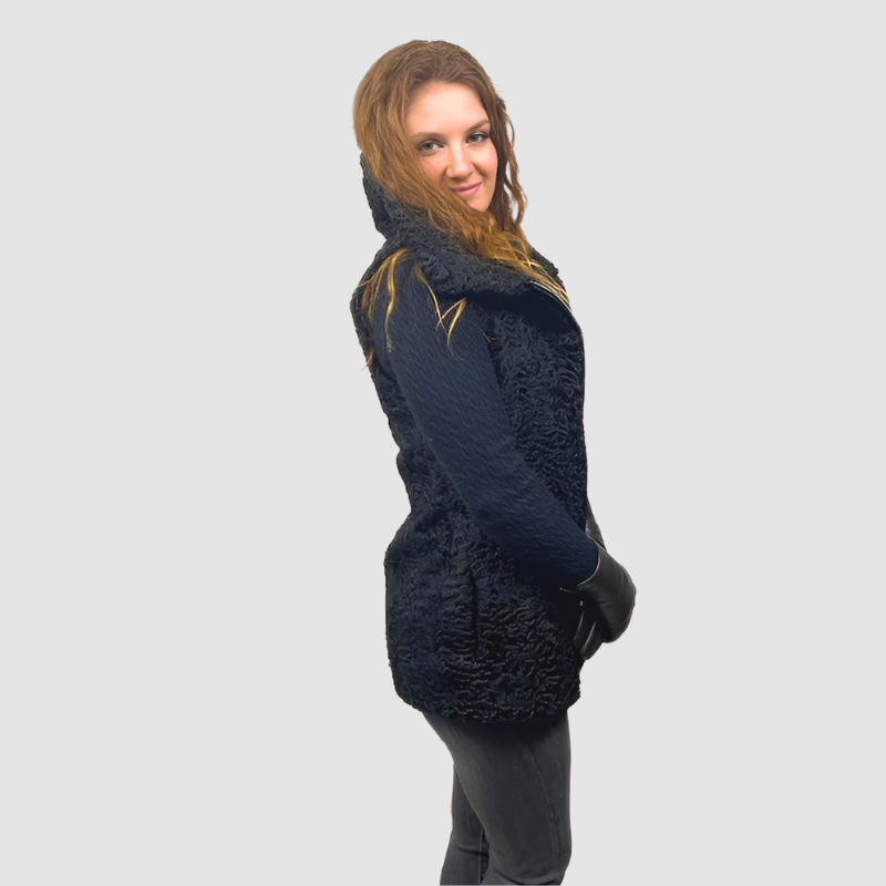 UPCYCLED BLACK PERSIAN LAMB VEST