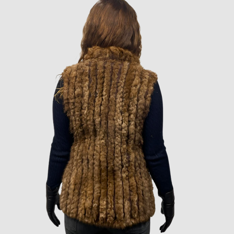 UPCYCLED DEMI BUFF KNITTED MINK VEST