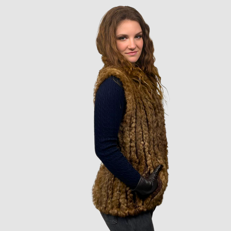 Upcycled Demi Buff Knitted Mink Vest