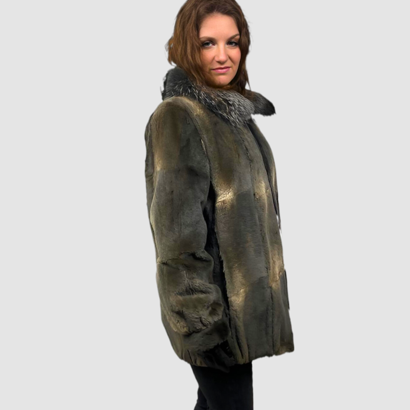 UPCYCLED SHEARED MUSKRAT JACKET