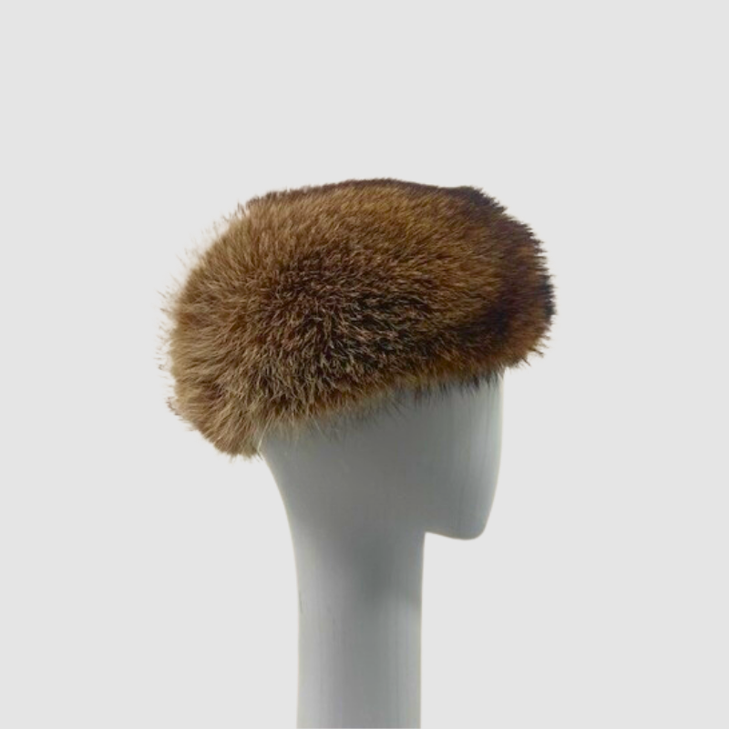 VINTAGE BERET STYLE RACCOON HAT