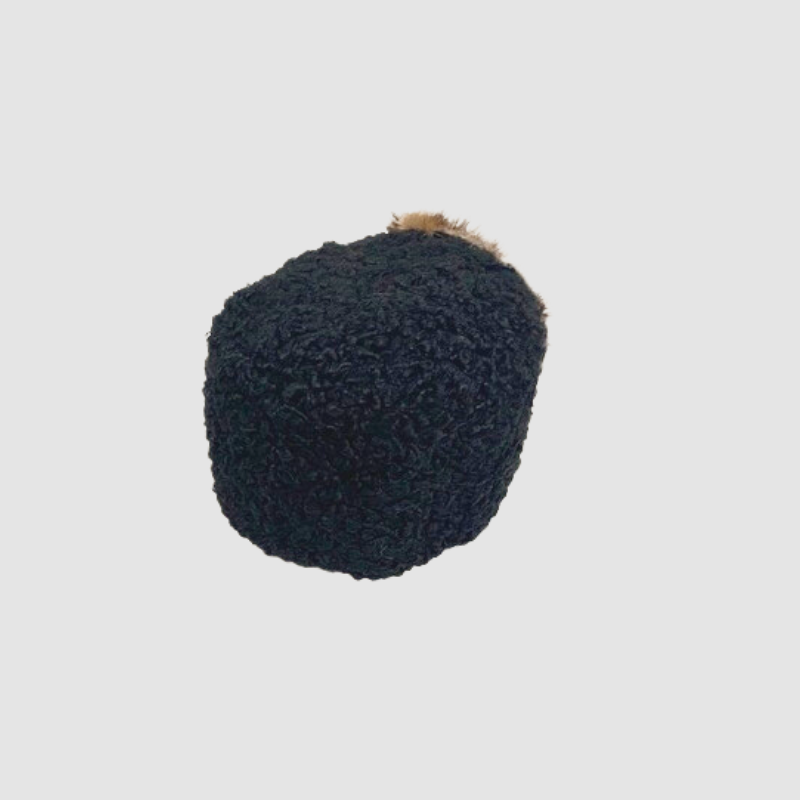 VINTAGE BLACK PERSIAN LAMB HAT & MINK TRIM