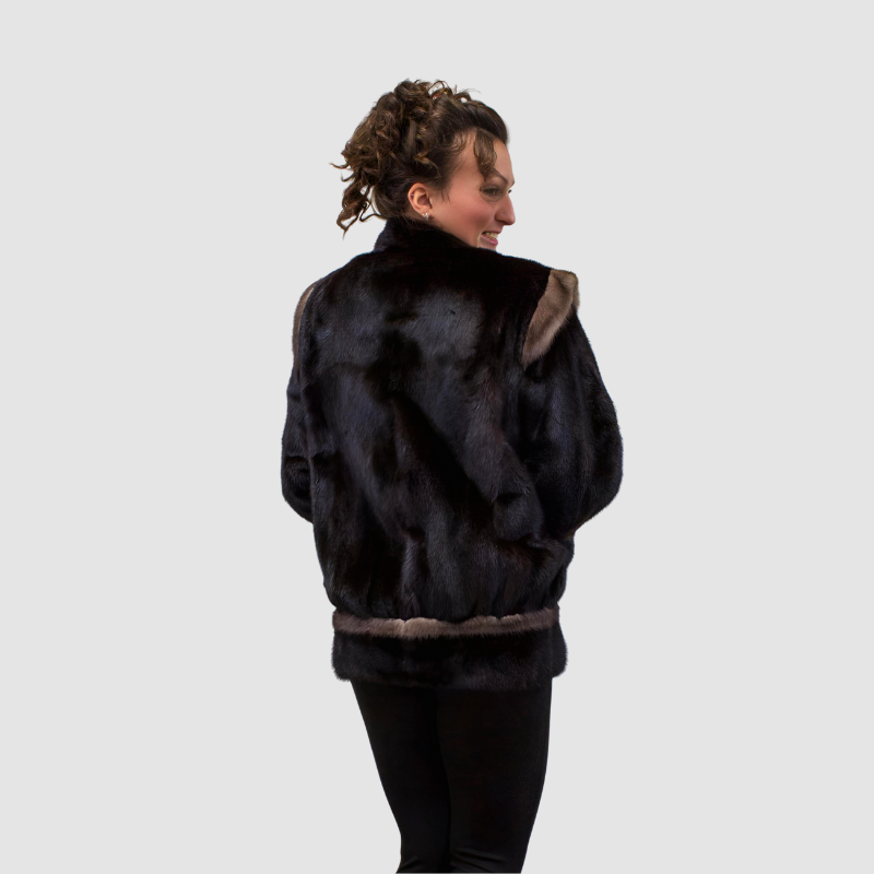 VINTAGE DARK RANCH MINK JACKET - BLUE IRIS INSERTS