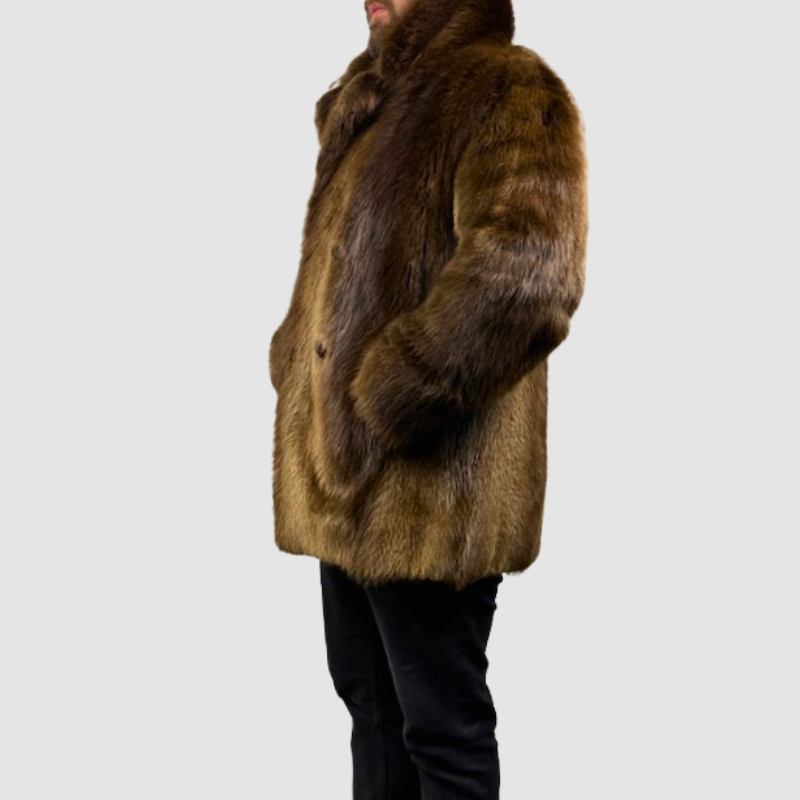 VINTAGE MEN'S LONG HAIR BEAVER 3/4 JACKET