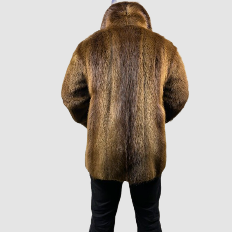 VINTAGE MEN'S LONG HAIR BEAVER 3/4 JACKET