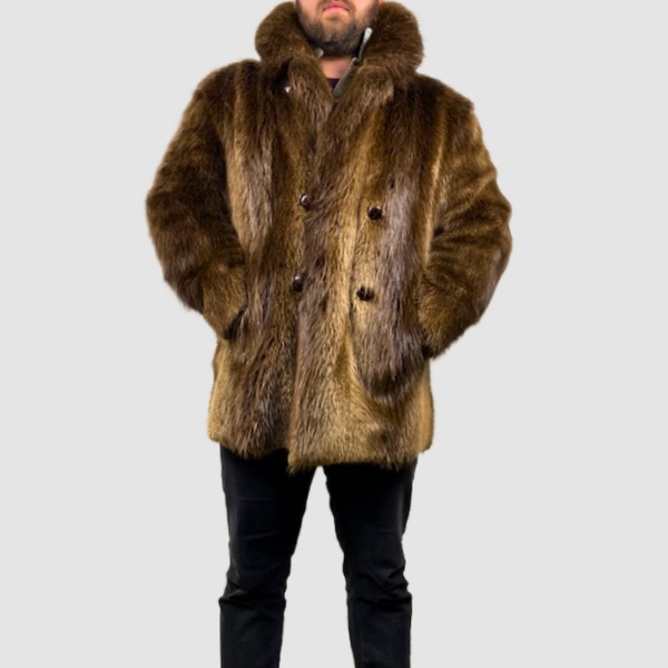 Vintage Men's Long Hair Beaver 3/4 Jacket