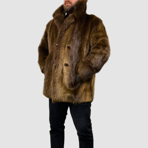 Vintage Men's Long Hair Beaver 3/4 Jacket