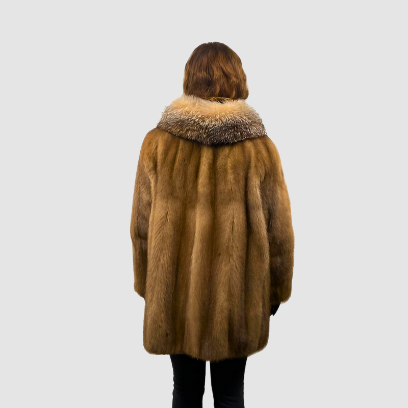 VINTAGE PASTEL MINK JACKET - CRYSTAL FOX COLLAR